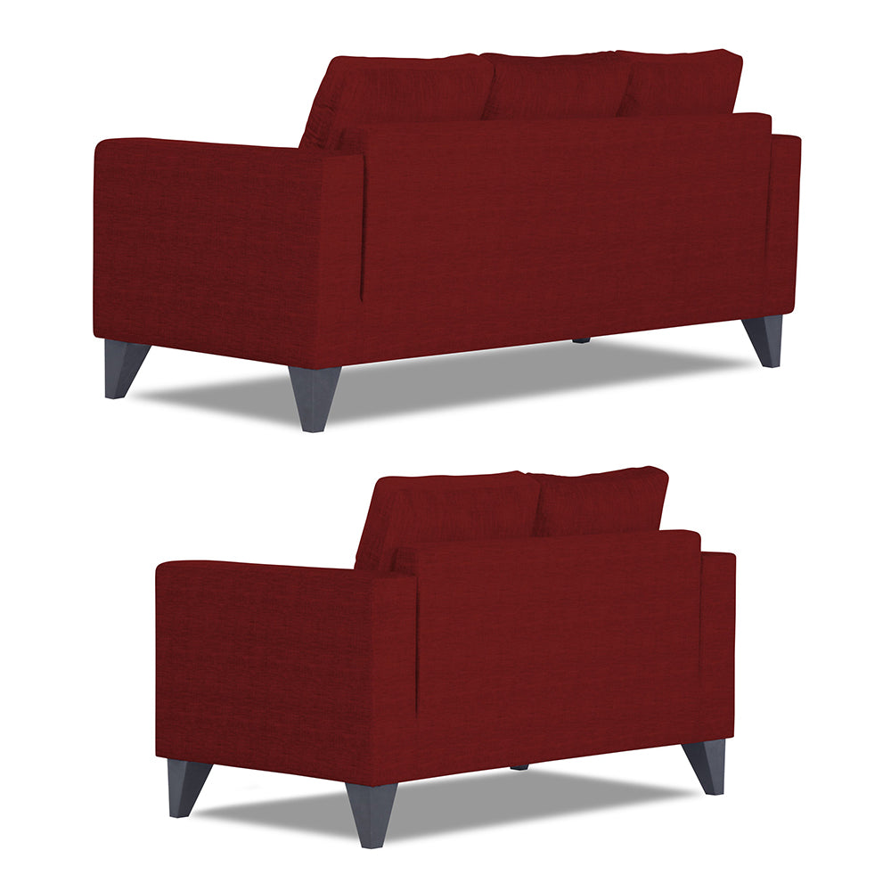 Adorn India Straight Line Plus Decent 3+2 5 Seater Sofa Set (Maroon) (3 Year Warranty)