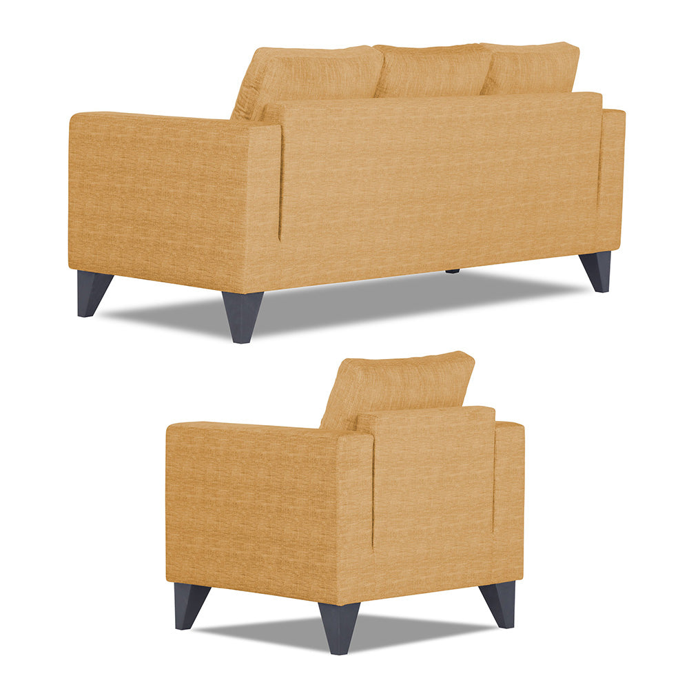 Adorn India Straight Line Plus Decent 3+1+1 5 Seater Sofa Set (Beige) (3 Year Warranty)