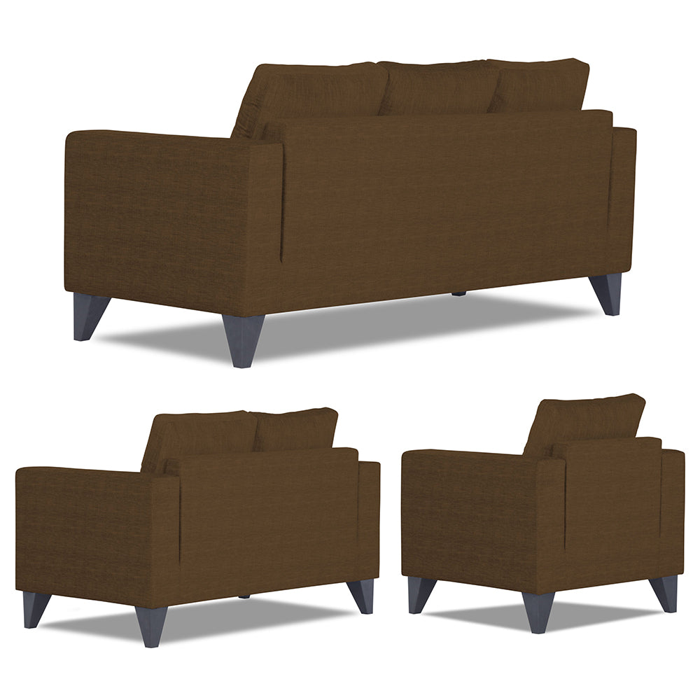 Adorn India Straight Line Plus Decent 3+2+1 6 Seater Sofa Set (Brown) (3 Year Warranty)