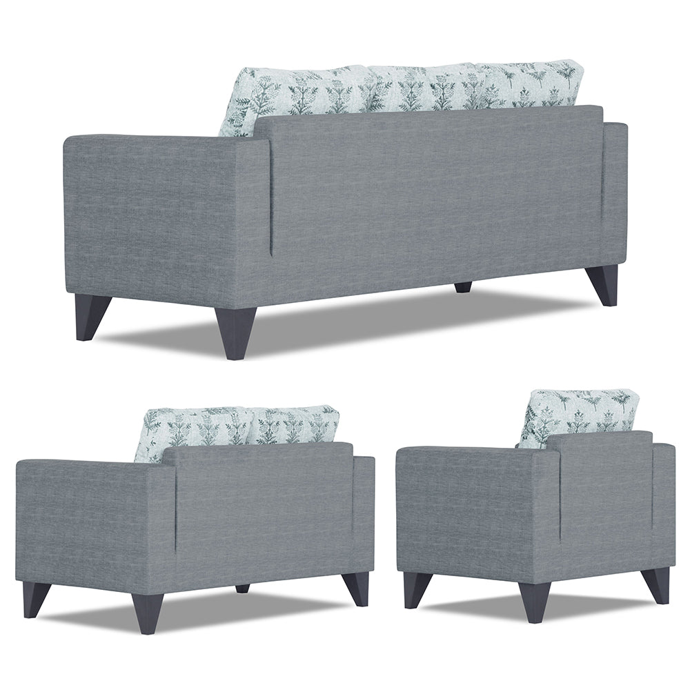 Adorn India Straight line Plus Leaf 3+2+1 6 Seater Sofa Set (Grey) (3 Year Warranty)