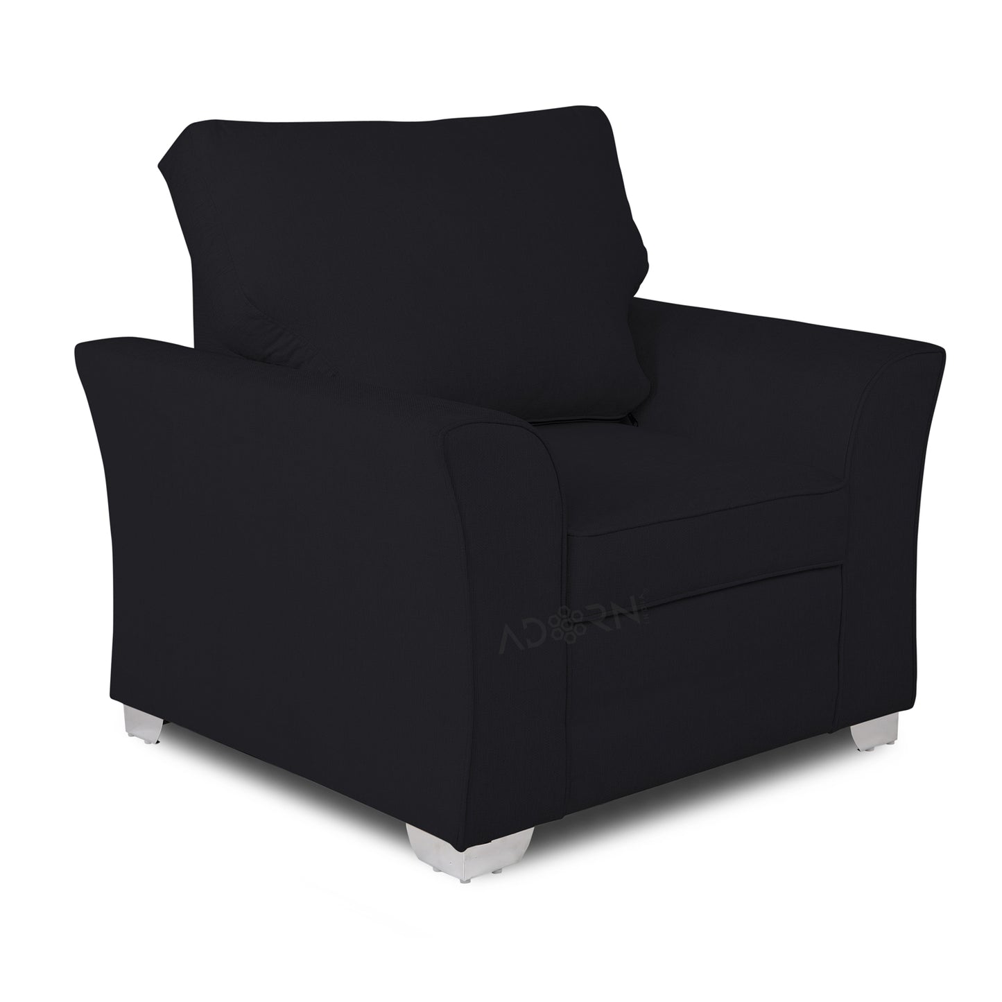 Adorn India Alexia 3+1+1 Sofa Set(Black)