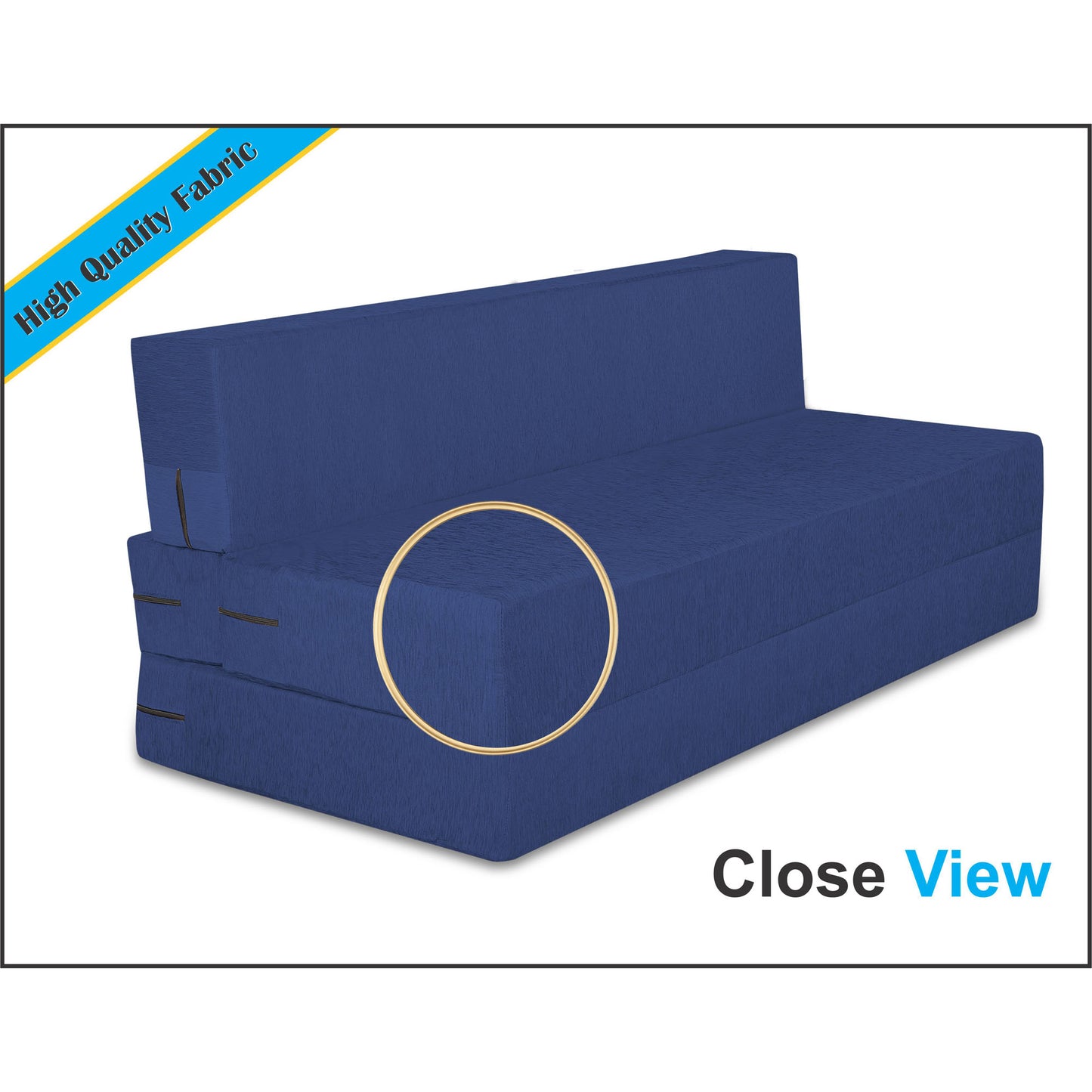 Adorn India Easy Three Seater Sofa Cum Bed Floral '5 x 6' (Blue), Foam