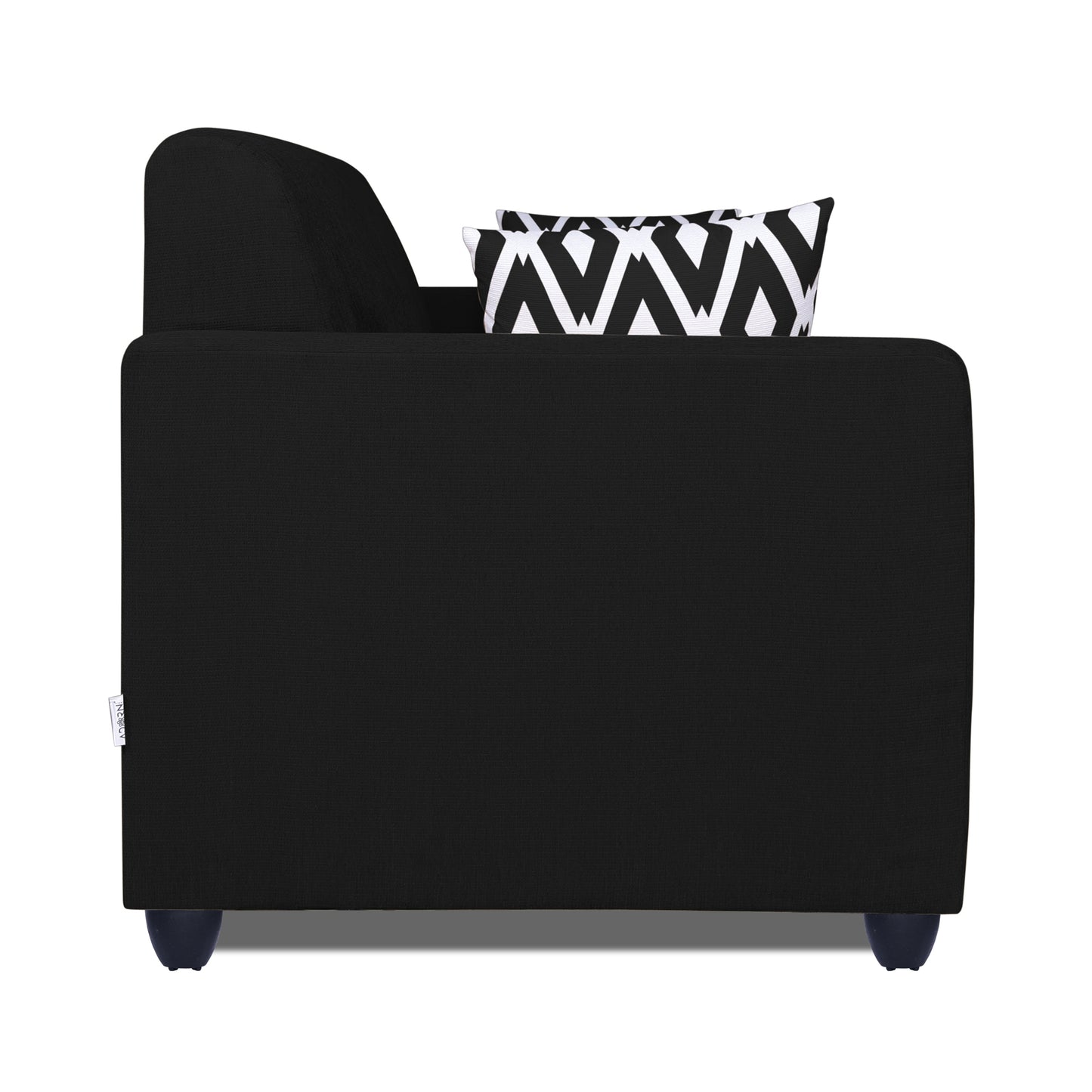 Adorn India Rio Highback 3+1+1 5 Seater Sofa Set (Black) (3 Year Warranty)