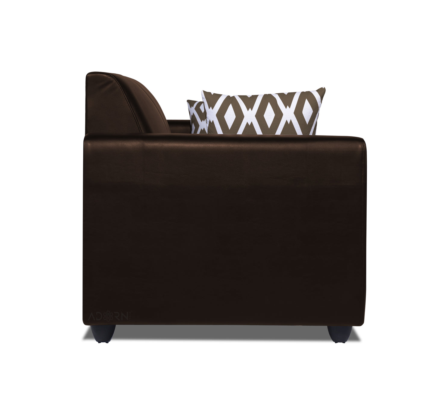 Adorn India Monteno Leatherette 3+1+1 5 Seater Sofa Set (Brown) (3 Year Warranty)