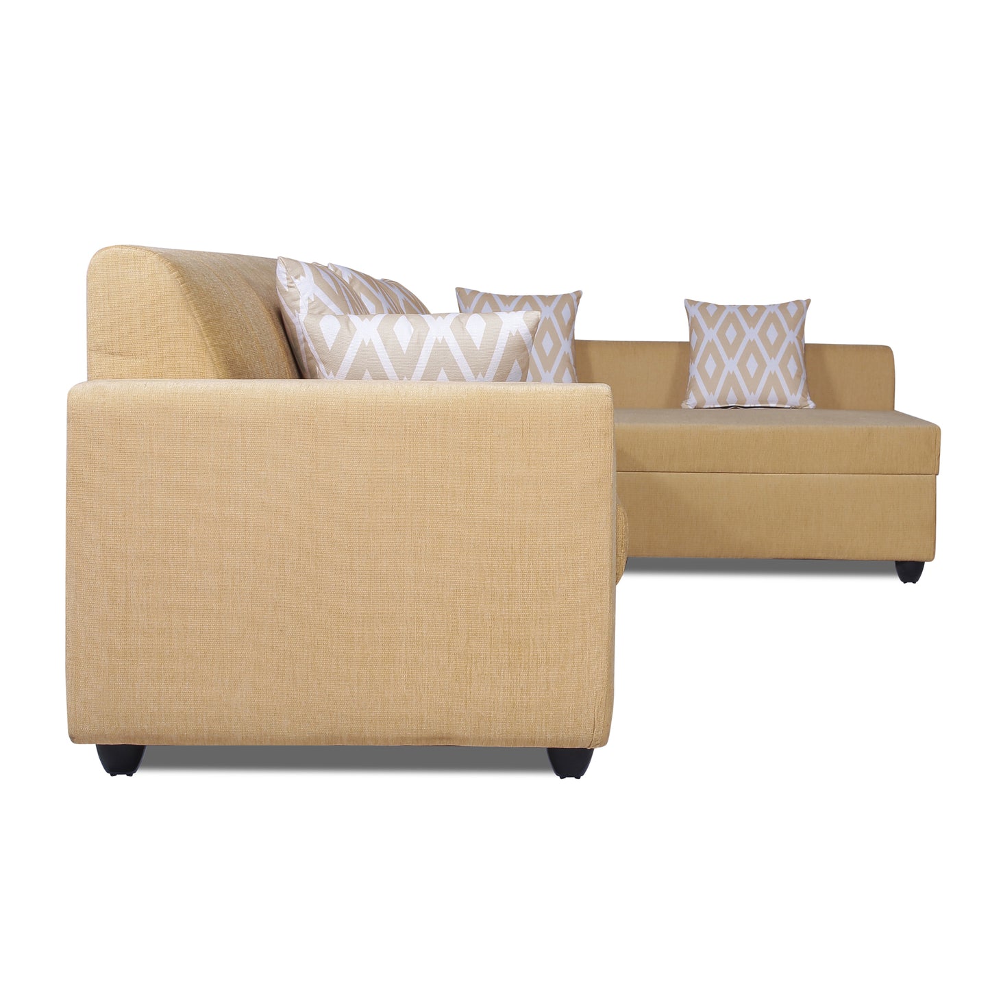 Adorn India Rio Highback L Shape 6 Seater Sofa Set (Right Hand Side) (Beige) (3 Year Warranty)