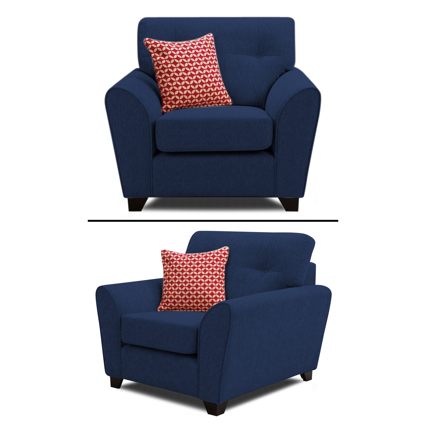 Adorn India Moris 3+2+1 6 Seater Sofa Set (Blue) (3 Year Warranty)