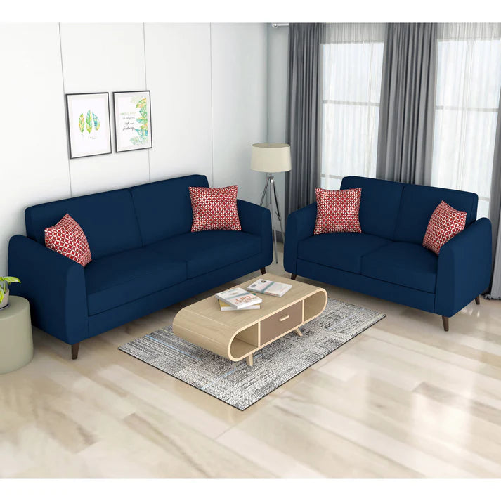 Adorn India Harlem 3+2 5 Seater Sofa Set (Beige) (3 Year Warranty)