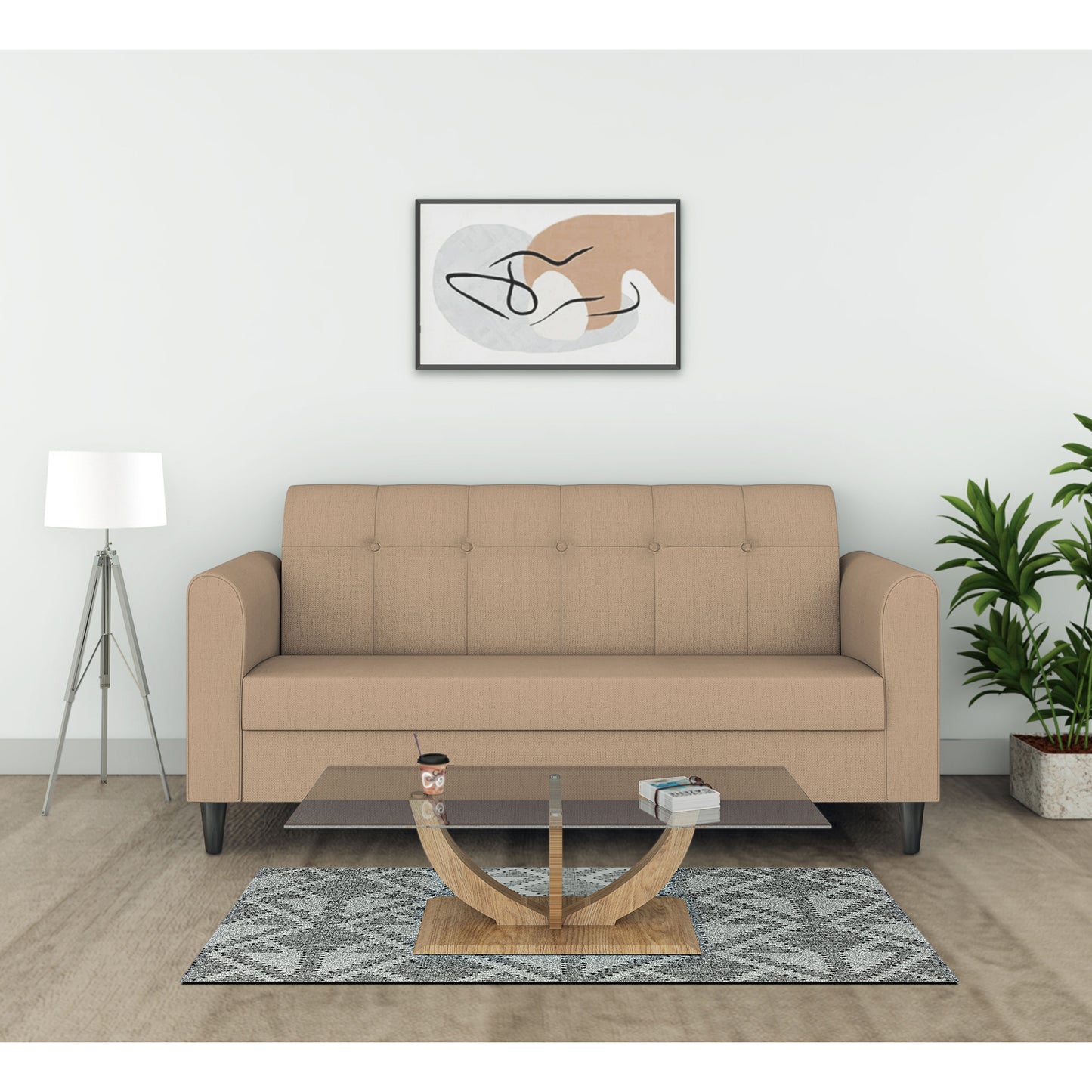 Adorn India Rio Elegant 2 Seater Sofa (3 Year Warranty)