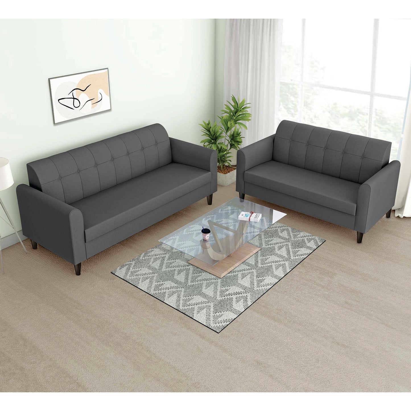 Adorn India Rio Elegant 3+2 5 Seater Sofa Set (3 Year Warranty)