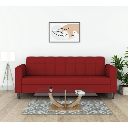 Adorn India Rio Elegant 3 Seater Sofa (Red) (3 Year Warranty)