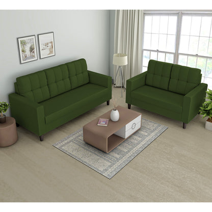 Adorn India Darcy 3+2 5 Seater Sofa Set (Beige) (3 Year Warranty)