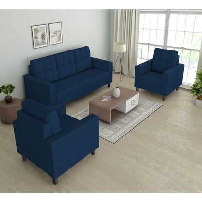 Adorn India Darcy 3+1+1 5 Seater Sofa Set (Beige) (3 Year Warranty)