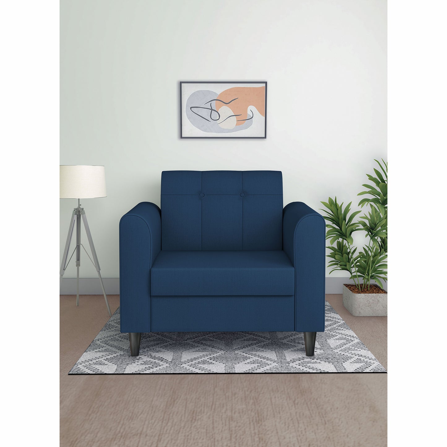 Adorn India Rio Elegant 1 Seater Sofa (3 Year Warranty)
