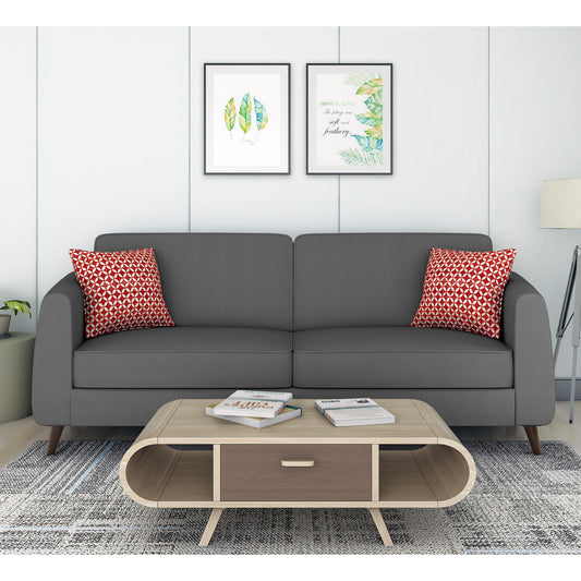 Adorn India Harlem 3 Seater Sofa (Grey) (3 Year Warranty)