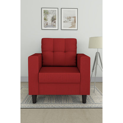 Adorn India Darcy 1 Seater Sofa (Beige) (3 Year Warranty)