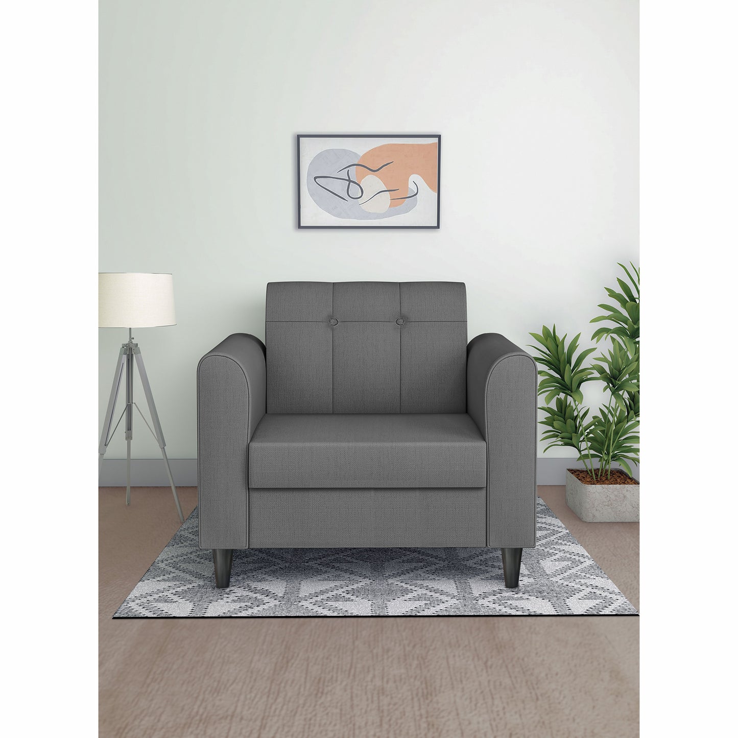 Adorn India Rio Elegant 1 Seater Sofa (3 Year Warranty)
