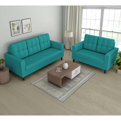 Adorn India Darcy 3+2 5 Seater Sofa Set (Beige) (3 Year Warranty)
