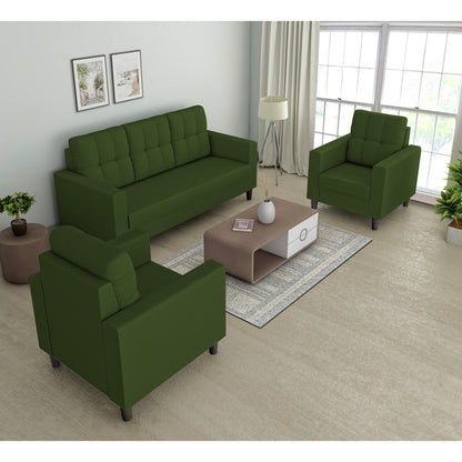 Adorn India Darcy 3+1+1 5 Seater Sofa Set (Beige) (3 Year Warranty)