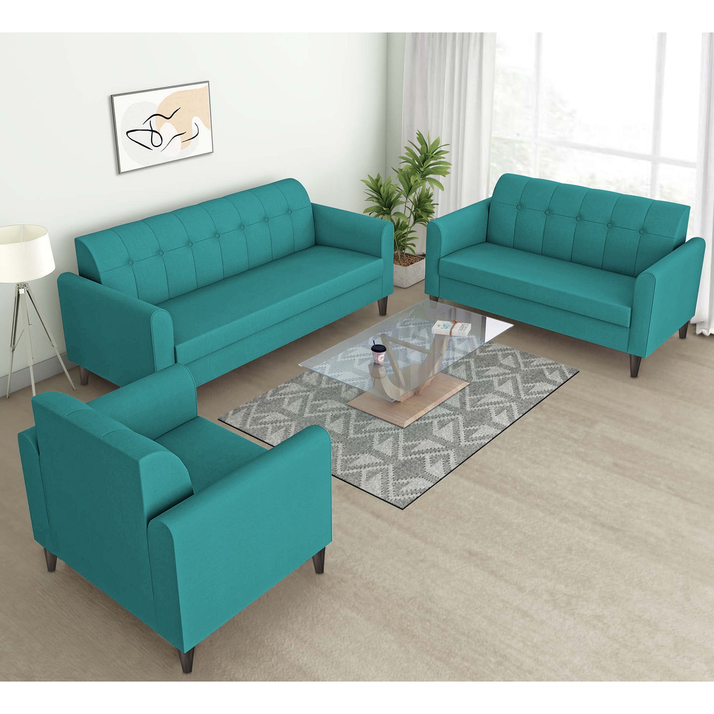 Adorn India Rio Elegant 3+2+1 6 Seater Sofa Set (3 Year Warranty)