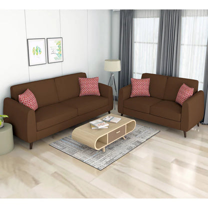 Adorn India Harlem 3+2 5 Seater Sofa Set (Beige) (3 Year Warranty)
