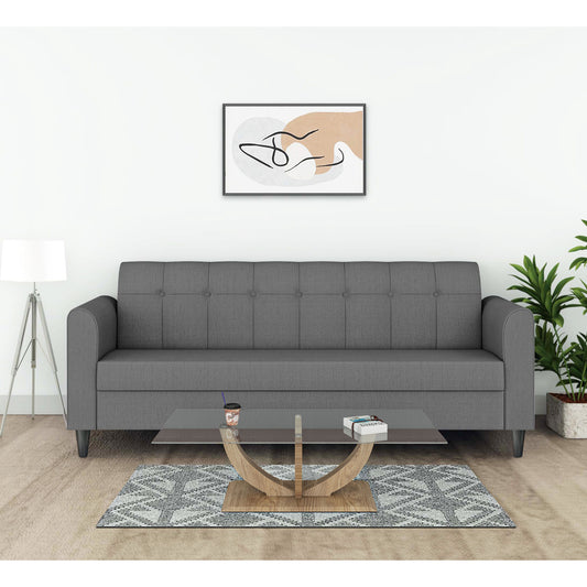 Adorn India Rio Elegant 3 Seater Sofa (Grey) (3 Year Warranty)