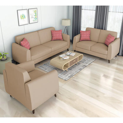 Adorn India Hallton Plain 2 Seater Sofa (Beige) (3 Year Warranty)