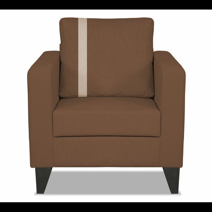 Adorn India Chandler Plus 1 Seater Sofa (Brown) (3 Year Warranty)