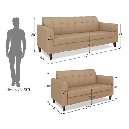 Adorn India Wood Rio Elegant 3+1+1 5 Seater Sofa Set (3 Year Warranty)
