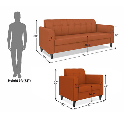 Adorn India Wood Rio Elegant 3+1+1 5 Seater Sofa Set (3 Year Warranty)