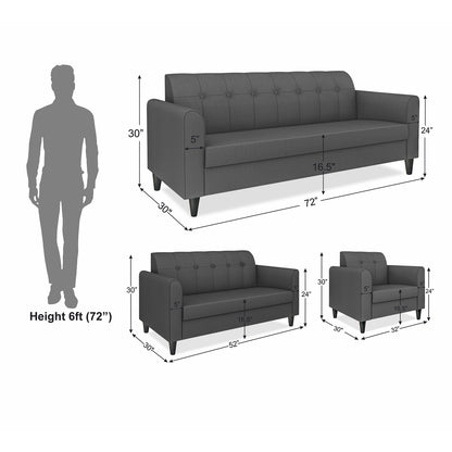 Adorn India Rio Elegant 3+2+1 6 Seater Sofa Set (3 Year Warranty)