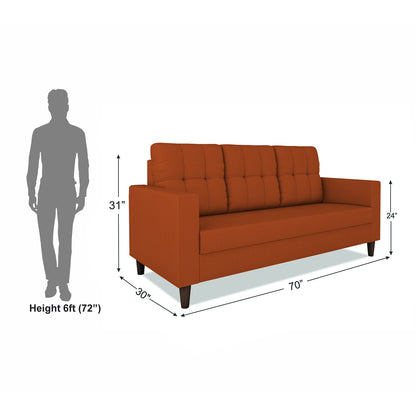 Adorn India Darcy 3 Seater Sofa (Beige) (3 Year Warranty)