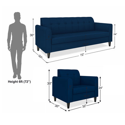 Adorn India Wood Rio Elegant 3+1+1 5 Seater Sofa Set (3 Year Warranty)