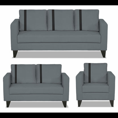Adorn India Chandler Plus 3+2+1 6 Seater Sofa Set (Grey) (3 Year Warranty)