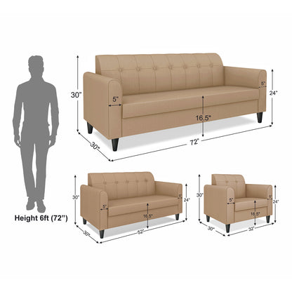 Adorn India Rio Elegant 3+2+1 6 Seater Sofa Set (3 Year Warranty)