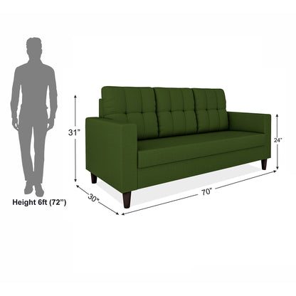 Adorn India Darcy 3 Seater Sofa (Beige) (3 Year Warranty)