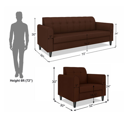 Adorn India Wood Rio Elegant 3+1+1 5 Seater Sofa Set (3 Year Warranty)
