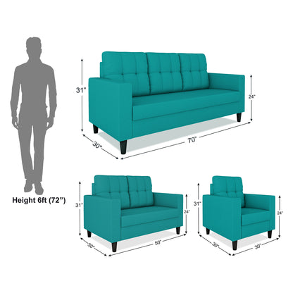 Adorn India Darcy 3+2+1 6 Seater Sofa Set  (3 Year Warranty)