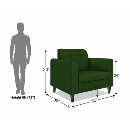 Adorn India Rio Elegant 1 Seater Sofa (3 Year Warranty)