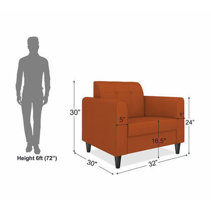 Adorn India Rio Elegant 1 Seater Sofa (3 Year Warranty)