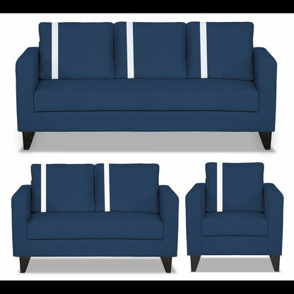 Adorn India Chandler Plus 3+2+1 6 Seater Sofa Set (Blue) (3 Year Warranty)