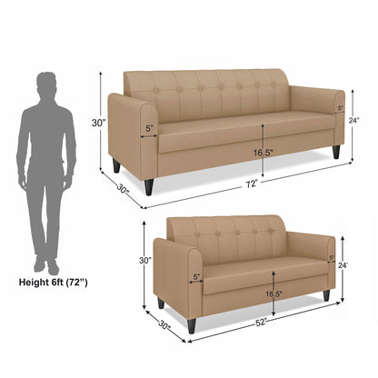 Adorn India Rio Elegant 3+2 5 Seater Sofa Set (3 Year Warranty)