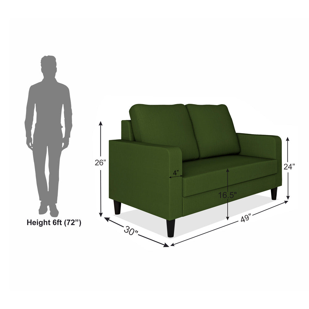 Adorn India Chandler Decent 2 Seater Sofa (Green) (3 Year Warranty)