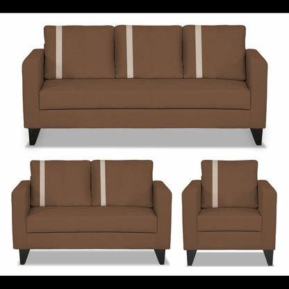 Adorn India Chandler Plus 3+2+1 6 Seater Sofa Set (Brown) (3 Year Warranty)
