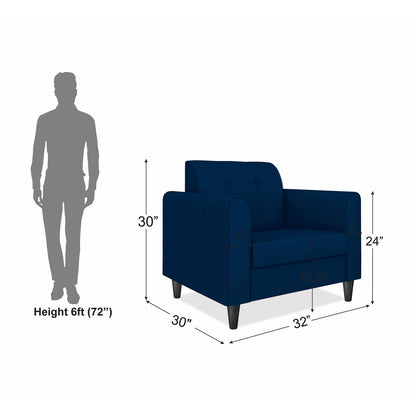 Adorn India Rio Elegant 1 Seater Sofa (3 Year Warranty)