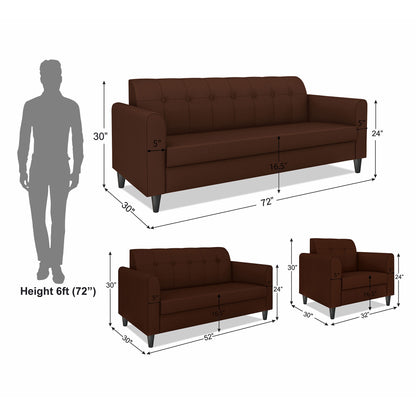 Adorn India Rio Elegant 3+2+1 6 Seater Sofa Set (3 Year Warranty)