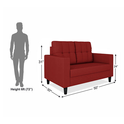 Adorn India Darcy 2 Seater Sofa (Beige) (3 Year Warranty)