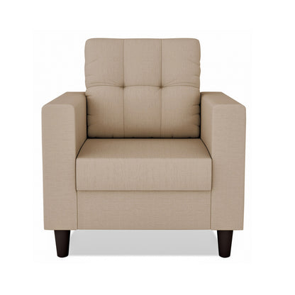 Adorn India Darcy 1 Seater Sofa (Beige) (3 Year Warranty)