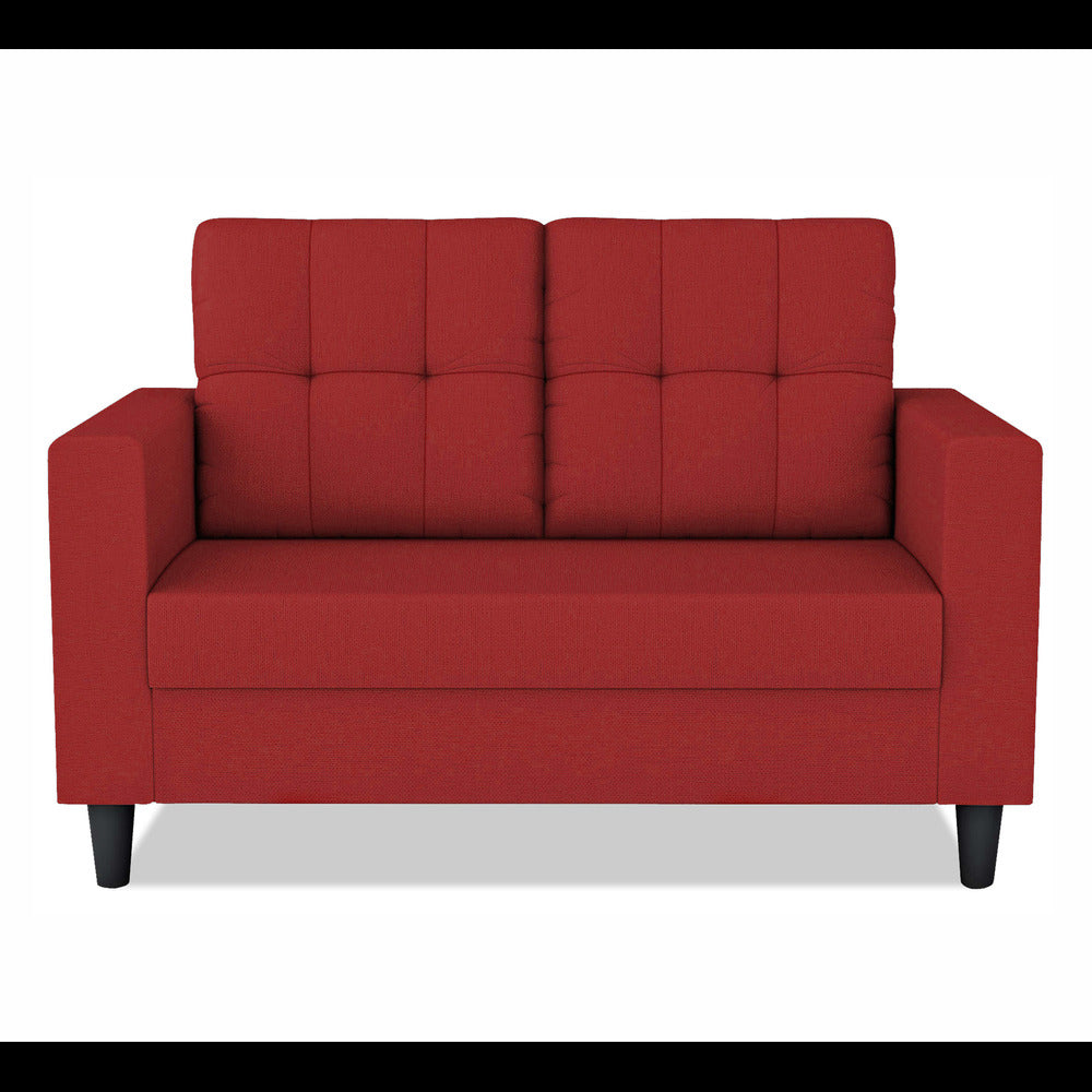 Adorn India Darcy 2 Seater Sofa (Red) (3 Year Warranty)