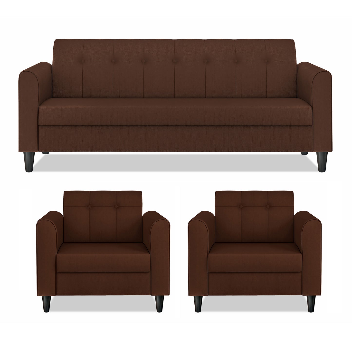 Adorn India Wood Rio Elegant 3+1+1 5 Seater Sofa Set (3 Year Warranty)