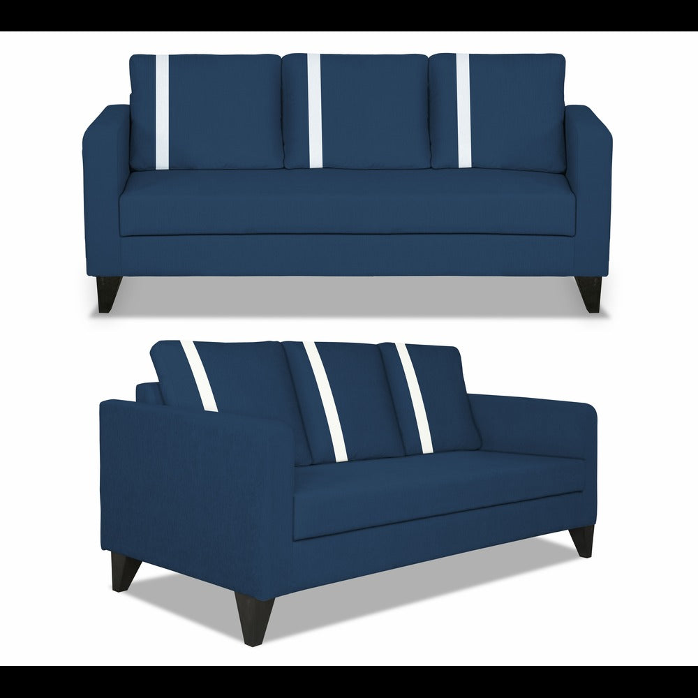 Adorn India Chandler Plus 3+2+1 6 Seater Sofa Set (Blue) (3 Year Warranty)